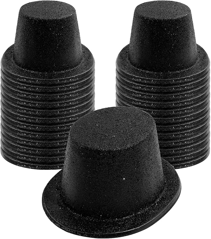 Hillban 24 Pcs Halloween Glitter Top Hat Bowler by Hillban