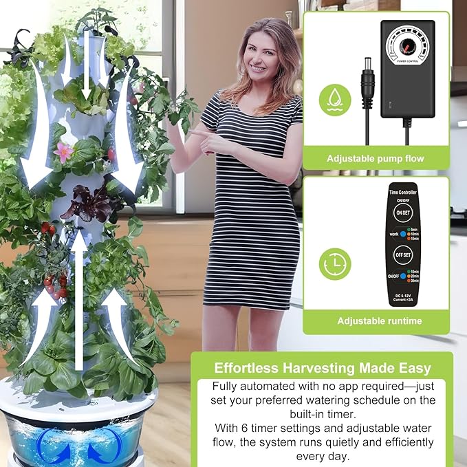Hydroponic Growing System Kit, Indoor&Outdoor Vertical Hydroponic Growing Garden - Image 6