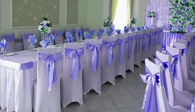 100 PCS Satin Chair Sashes Decorative Bow Chair Sashes Ties Back Ribbon Bows - Image 7