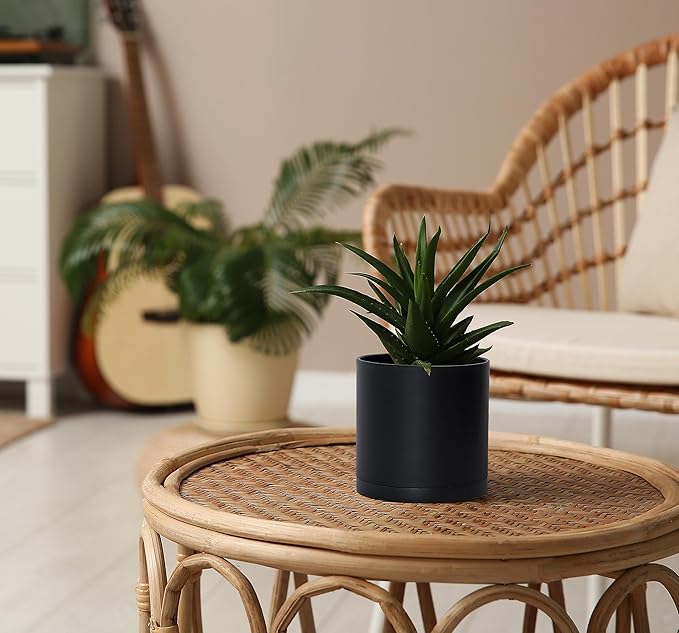 D'vine Dev 6 Pack 5 Inch Modern Plastic Plant Pots, Small Garden Planters - Image 3