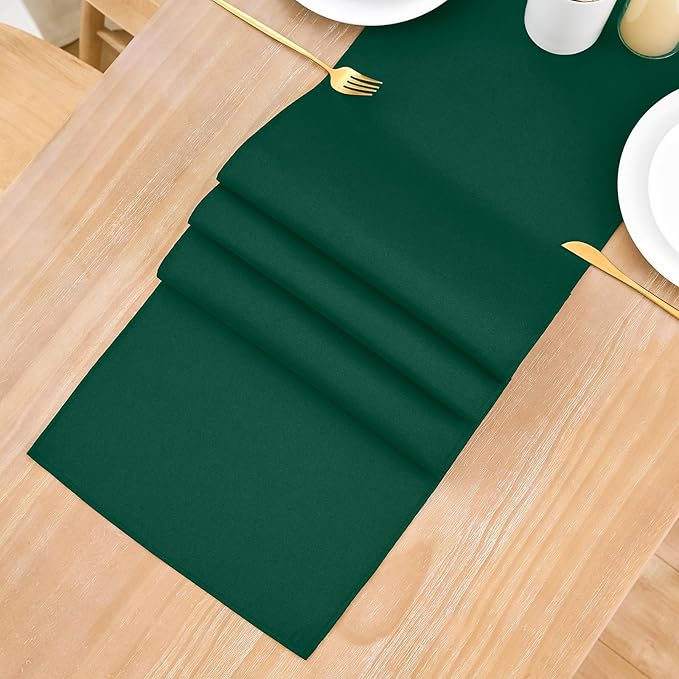 2 Pack Green Small Short Table Runner 12 x 36 Inch Solid Color Runners Coffee - Image 8