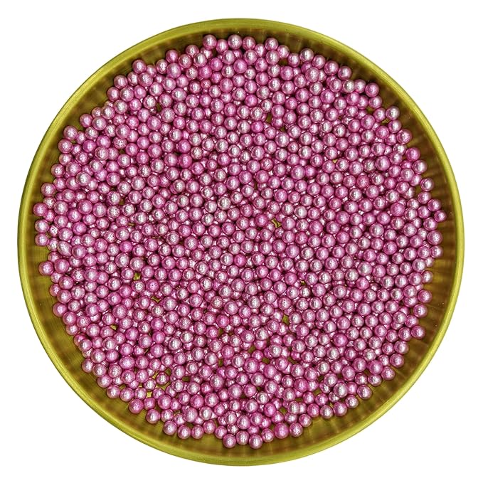 Edible Silver Pink Pearl Sugar Sprinkles Candy 4mm Mini Pearls Cake Decorations - Image 3