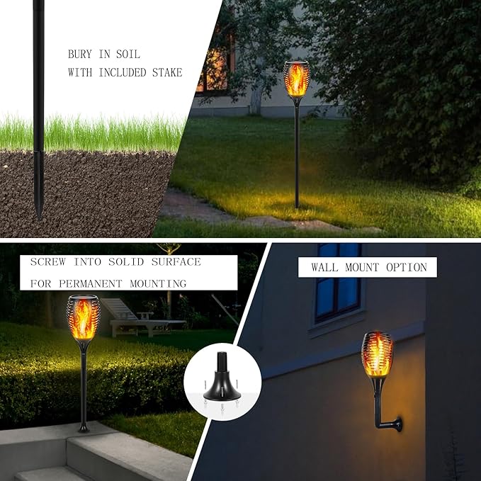 I-SHUNFA 96 LED Outdoor Waterproof Solar Torch Lights - Image 4