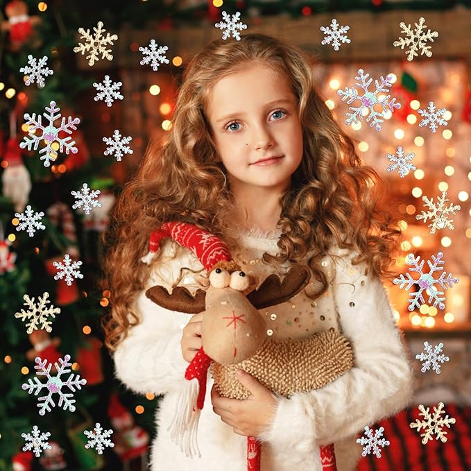 MARFOREVER Snowflake Confetti Decorations, Christmas Snowflake Glitter Confetti - Image 2