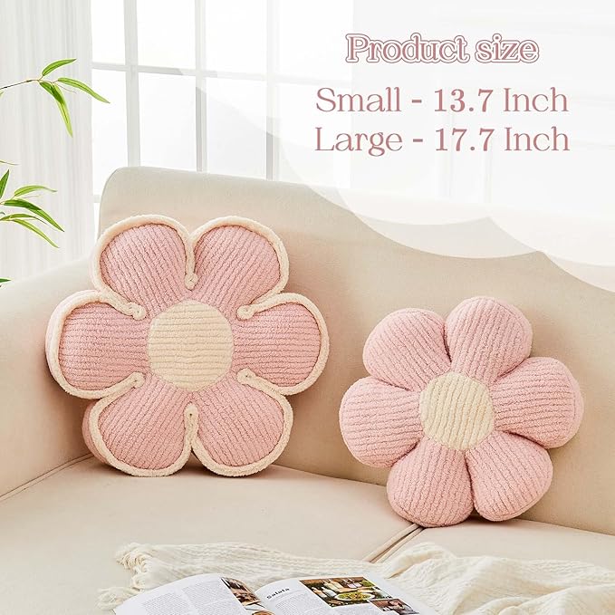 Flower Pillow, Soft Flower Decorative Throw Pillow, Cute Daisy Flower Shaped - Image 2