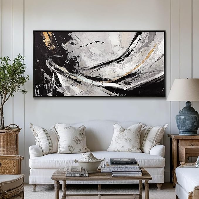 XIANSHOU Abstract Canvas Art Gold Line Painting Wall Art Black Poster - Image 7