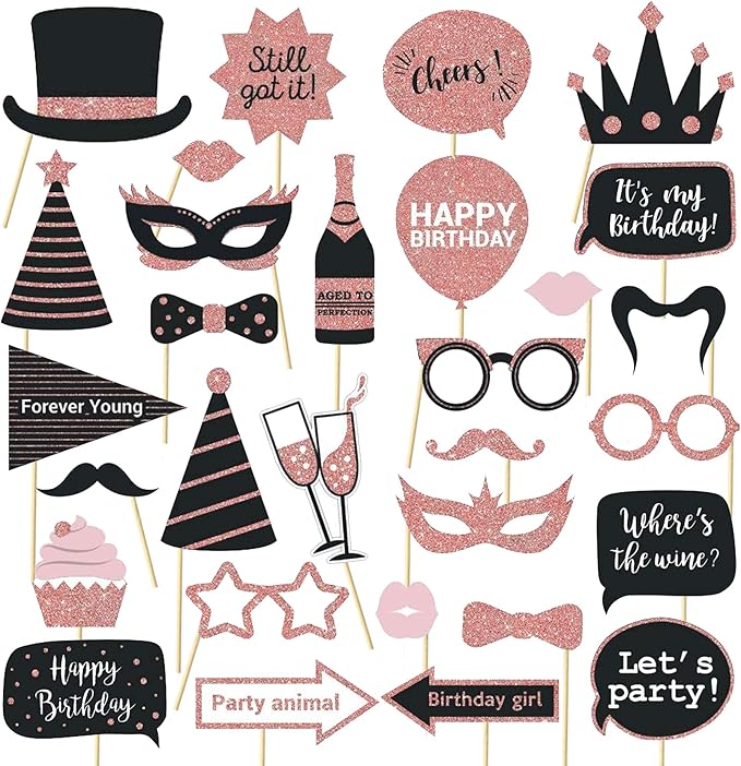 Party Birthday Photo Booth Props by INTATIKOO