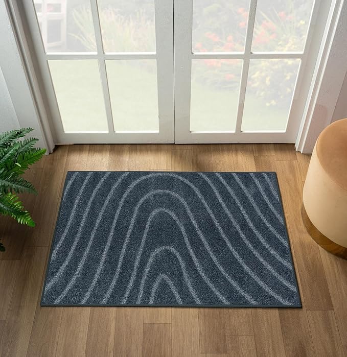 LUXE WEAVERS Modern Geometric Wave Blue 2x3 Area Rug - Image 4