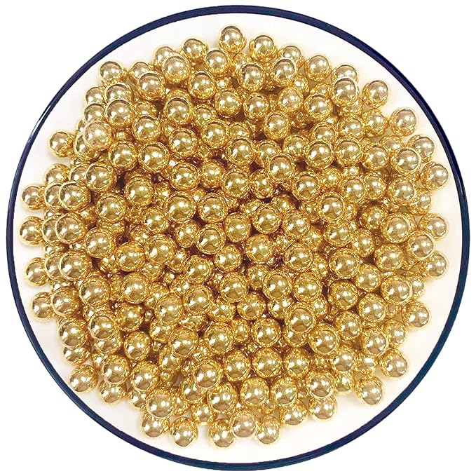 Sentovac 7mm Gold Pearl Sprinkles Edible Cake Decorating Sugar Candy Cookie by SentovacCakeSprinkles