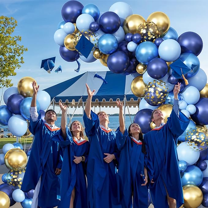 Blue Balloon Arch Kit 107Pcs Navy Blue Gold Balloons Garland Kit - Image 6