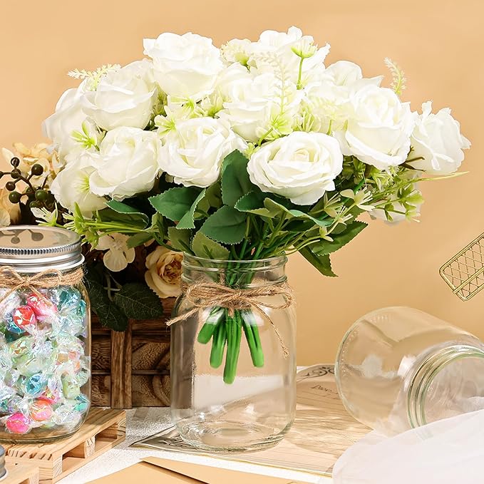 6 Set Centerpiece Table Decorations Mason Jar Table Centerpiece - Image 4