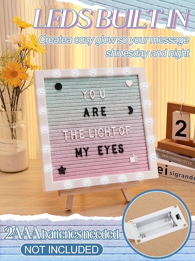 Light up Changeable Felt Letter Board Sign - Image 3