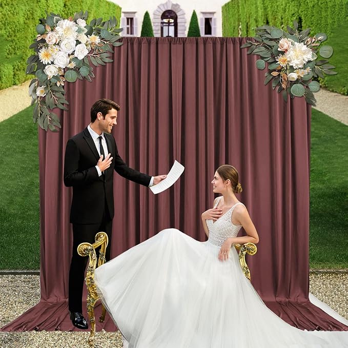10ft x 10ft Red Brown Backdrop Curtains - Image 5