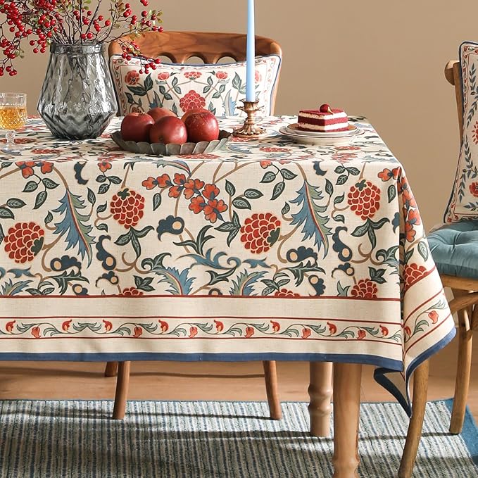 patdrea Designer Vintage Linen Extra Long Tablecloth - Image 2
