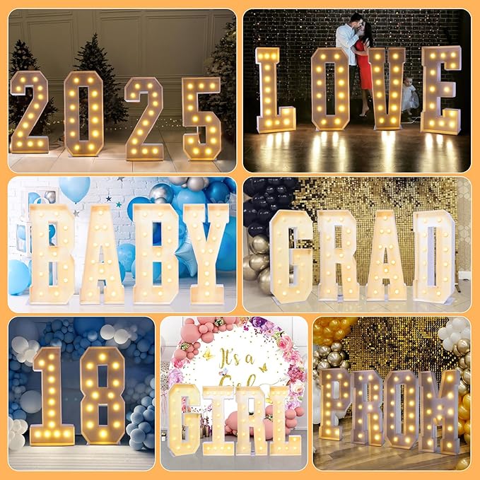 4ft Marquee Number 4, Light Up Sign - Image 5