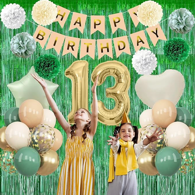Sage Green 13th Birthday Decorations - Image 3