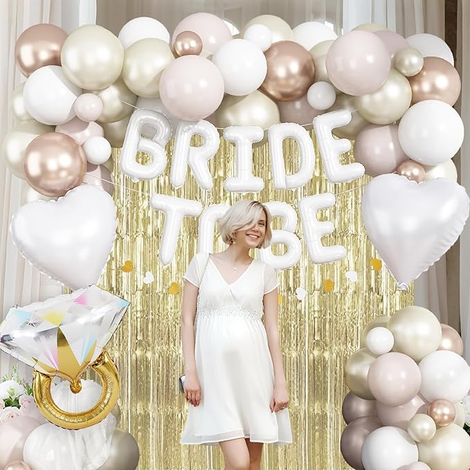 White Gold Bachelorette Party Decorations, Bride To Be Mylar Foil Letter - Image 9