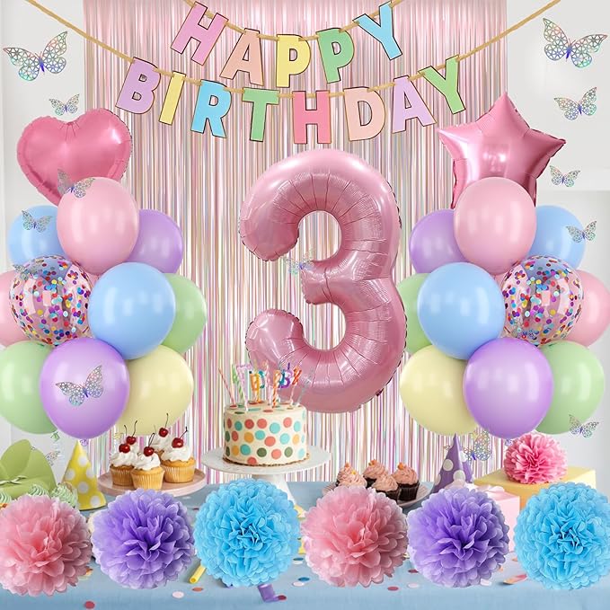 Pastel 3rd Birthday Party Decorations - Image 4