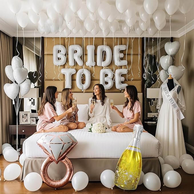 Classic pearl white Bridal Shower party decorations elegan White balloons - Image 2