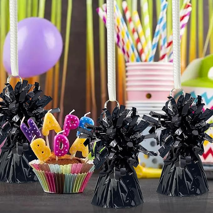 16 PCS Metallic Wrapped Balloon Weights Black Heavy Balloon Weight - Image 5