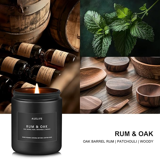 Rum & Oak Candle | Candles for Men, Gifts for Men - Image 2