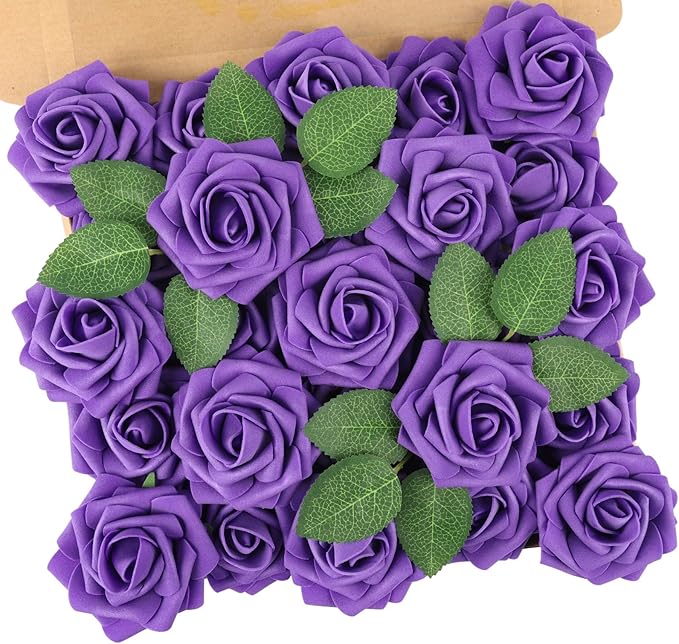 N&T NIETING Artificial Flowers Purple Roses by NTNIETING