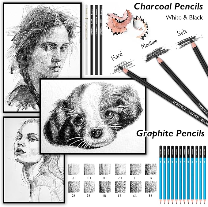 Art Supplies, Soucolor 76 Pack Drawing Set Sketching Kit, Christmas Gifts Box - Image 4