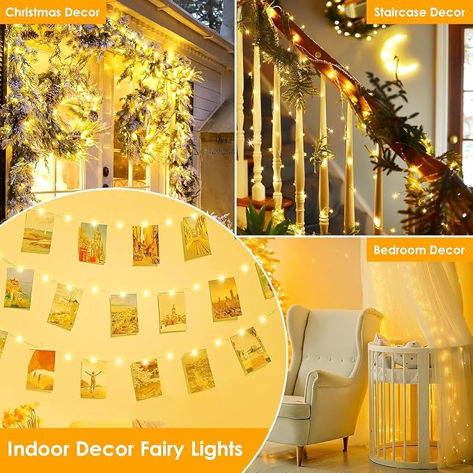 2Pack Each 66Ft 200 LED Fairy Lights Plug in - Image 7
