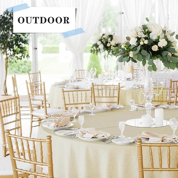 Fitable 6 Pack Ivory Round Tablecloths - Image 8