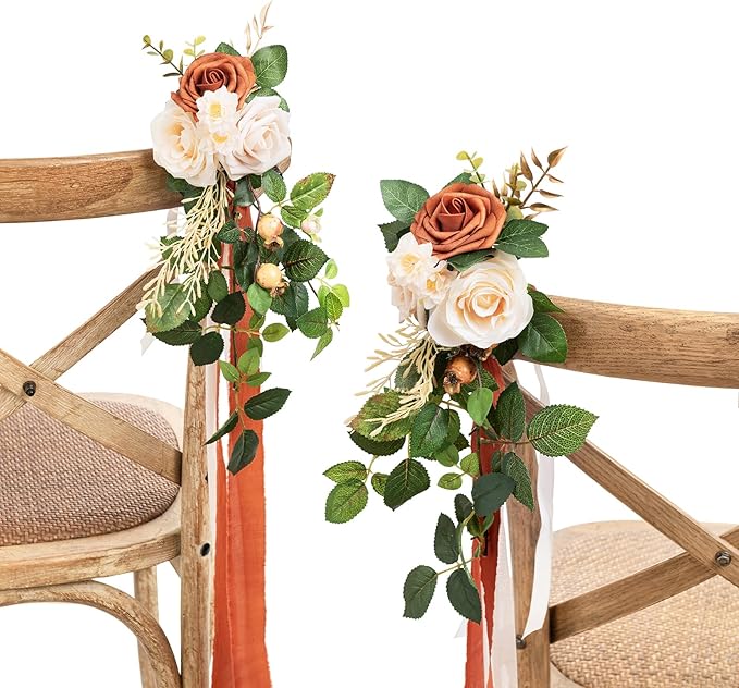 Ling's Moment 8 Wedding Artificial Aisle Pew Flowers Chair Decorations by LingsMoment
