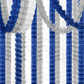 Navy-Blue White-Silver Party-Decorations Streamers Garland by OURUOLA