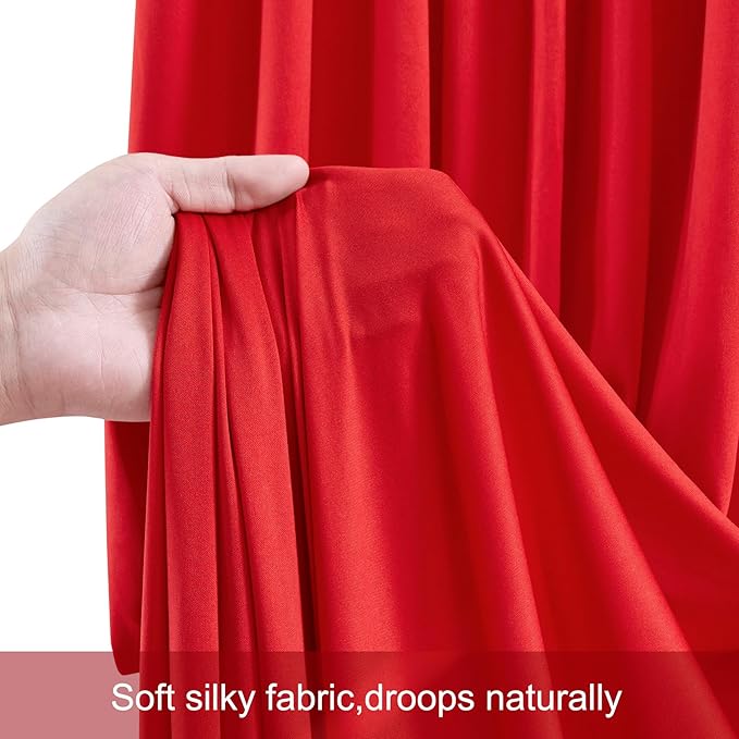 50ft x 12ft Red Backdrop Curtains Wrinkle Free Backdrop Curtain - Image 5