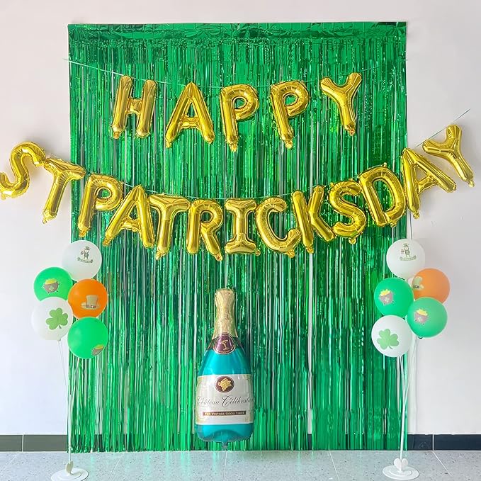 Melsan St Patricks Day Decorations, Tinsel Foil Fringe Curtains - Image 6