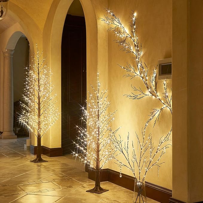 Hairui Lighted Brown Garland 6FT 120 LED Fairy Lights Plug in, Twig Vine - Image 7