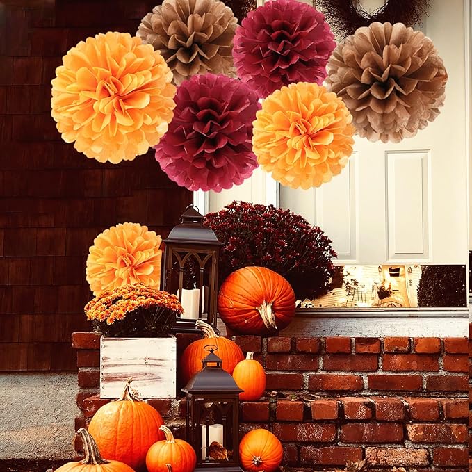 Brown Burgundy Orange Party-Decorations - Image 5
