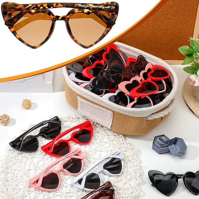 Vabean Wedding Heart Sunglasses Bulk Wedding Gifts Bachelorette Bridal Party - Image 5