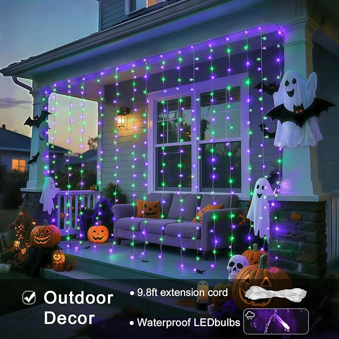 JMEXSUSS 300LED Halloween Curtain Lights - Image 3