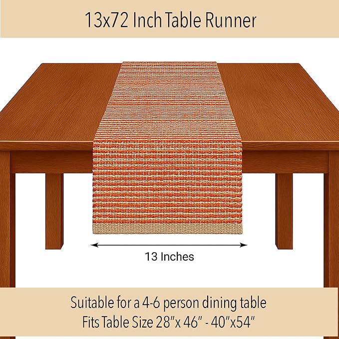 Chardin home Natural Jute Table Runner 13x72 Inch – Vintage Boho Rustic Table - Image 4