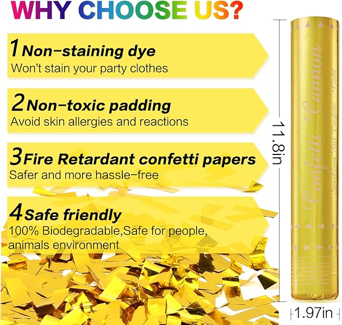 Gold Confetti Poppers - Image 3