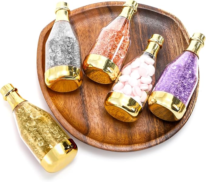 Frcctre 48 Pack Metallic Golden Mini Champagne Bottles, Plastic Champagne Candy - Image 7