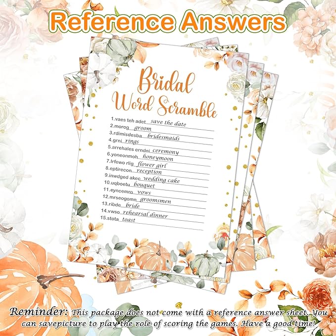 Teling 145 Pieces Bridal Shower Game Bridal Shower Favors Set Wedding Games - Image 7
