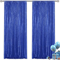 Navy Blue Sequin Backdrop Curtain 2 Pieces 2FTx8FT Glitter Photography Backdrop by Unknown