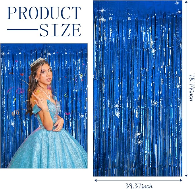 3 Pack Blue Backdrop Party Streamers Ocean Themed Decor Birthday Party - Image 2