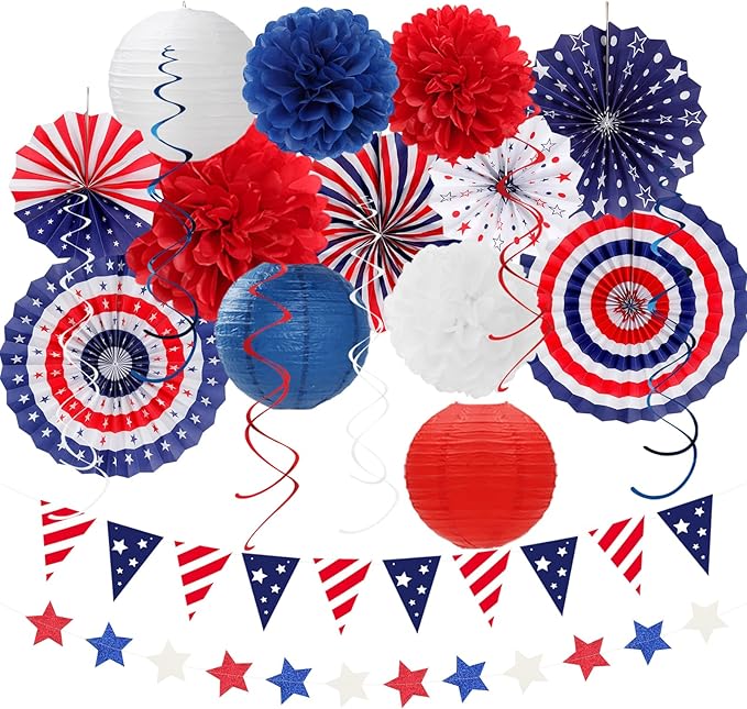 Red-White Blue Memorial-Day Patriotic Decorations by Burgleda