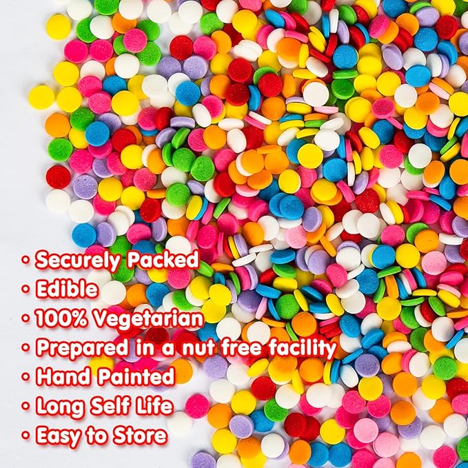 Edible Confetti Sprinkles, Colorful Round Cake Decoration - Image 6