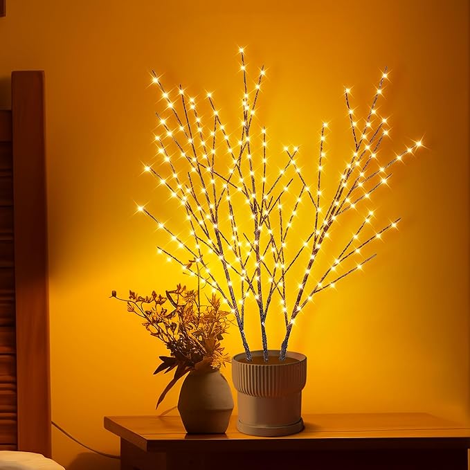 33in Lighted Branches with 180 LED Lights, Twinkling Light Up Tree with Timer - Image 8