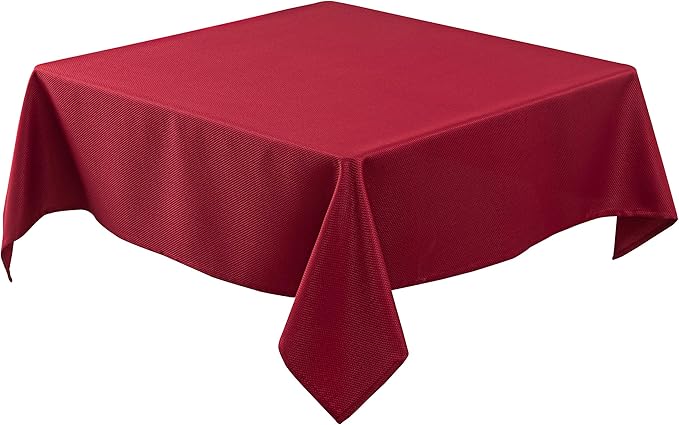 Biscaynebay Textured Fabric Christmas Square Table Cloth 60x60 Inch, Wedding by Biscaynebay