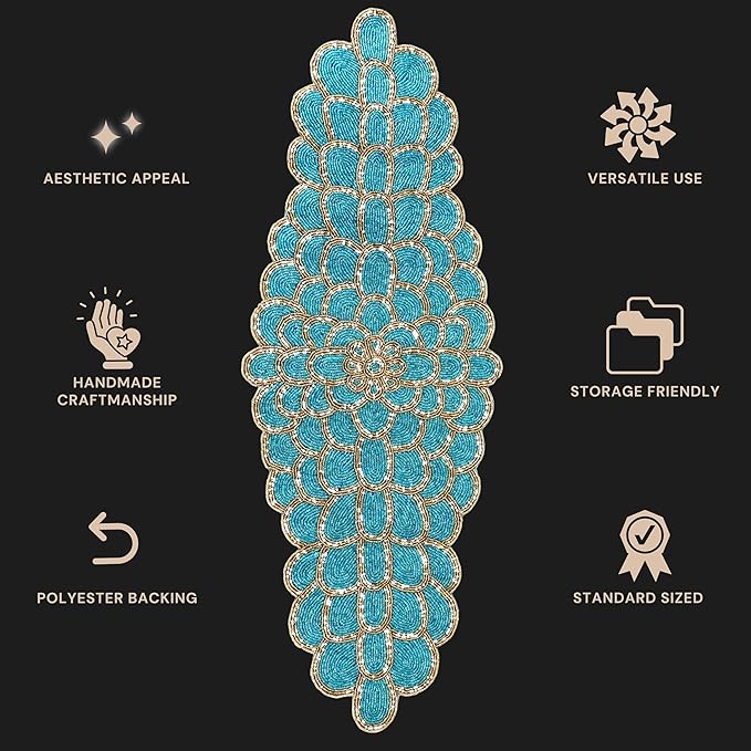 Beaded Table Runner 13 x 36 Inches - Image 3