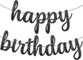 KatchOn, Glitter Cursive Black Happy Birthday Banner by KatchOn