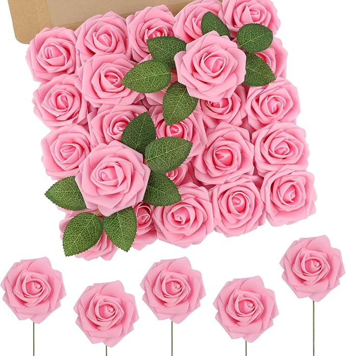 N&T NIETING Artificial Flowers Pink Roses by NTNIETING